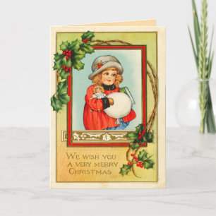 Festividades Cartão de Natal Vitoriano
