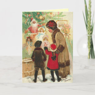 Festividades Cartão de Natal Vitoriano