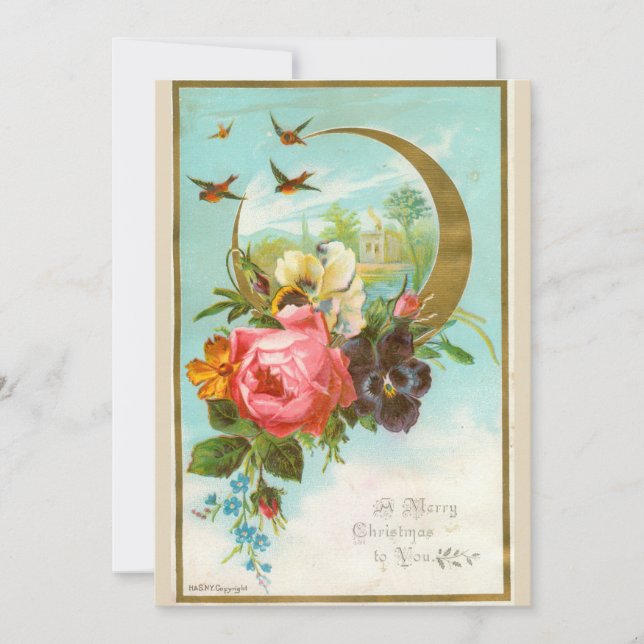 Festividades Cartão de Natal vitoriano (Frente)