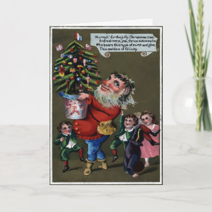 Festividades Cartão de Natal Vitoriano Antigo