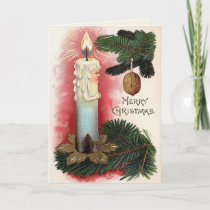 Festividades Cartão de Natal Vitoriano Antigo