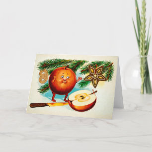 Festividades Cartão de Natal Vitoriano Cortado de Maçã