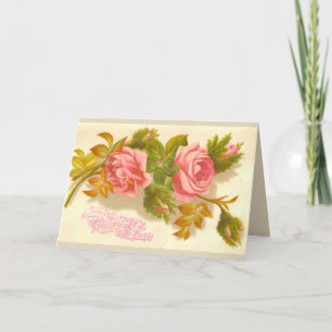 Festividades Cartão de Natal vitoriano dos Rosas Moss