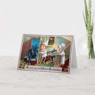 Festividades Cartão de Natal Vitoriano Estranho