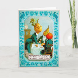 Festividades Cartão de Natal vitoriano Jantado por Frutas