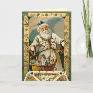 Festividades Cartão de Natal Vitoriano Santa Claus