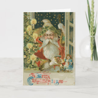 Festividades Cartão de Natal Vitoriano Santa Claus