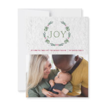 Cartão de Natal Watercolor Joy Wreath