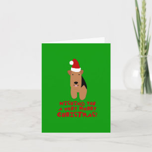 Festividades Cartão de Natal Welsh Terrier