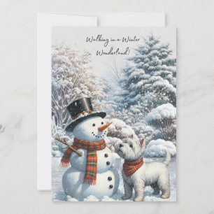 Festividades Cartão de Natal Wonderland Westie de inverno
