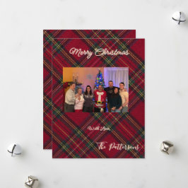 Festividades Cartão de Natal Xadrez Foto da Família