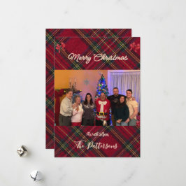 Festividades Cartão de Natal Xadrez Foto da Família Festa