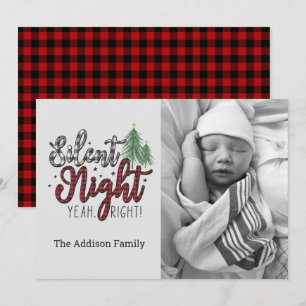 Festividades Cartão de Natal Xadrez Silent Night Yeah Right