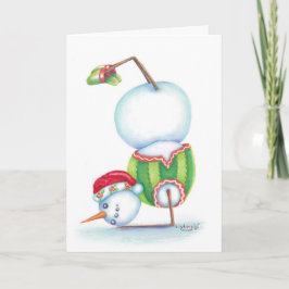 Festividades Cartão de natal Yoga snowman/ escândalo