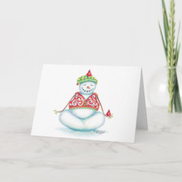 Festividades Cartão de natal Yoga snowman/ escândalo
