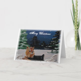 Festividades Cartão de Natal Yorkie