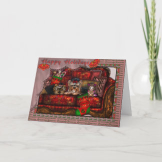 Festividades Cartão de Natal Yorkie