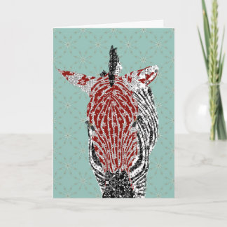 Festividades Cartão de Natal Zebra