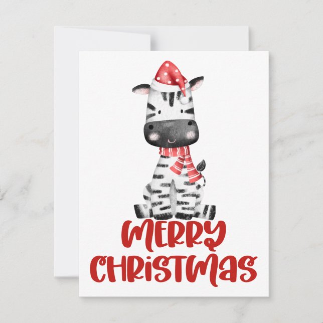 Festividades Cartão de Natal Zebra com Cólvora (Frente)