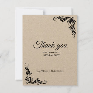 Festividades Cartão de obrigado para aniversário