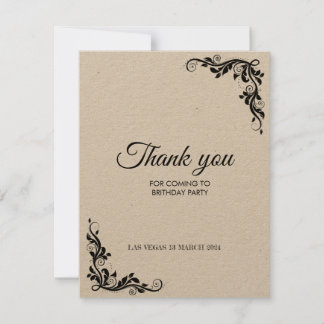 Festividades Cartão de obrigado para aniversário