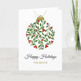 Festividades Cartão de Ornamento de Feriado de Aquarela