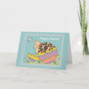 Festividades Cartão de Ovo de Páscoa Tortoise Estrela (azul)