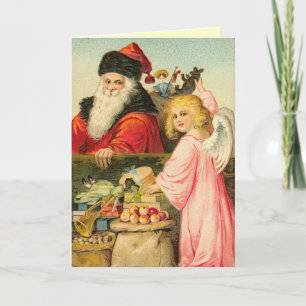 Festividades Cartão de Papais noeis Alemão Vitoriano