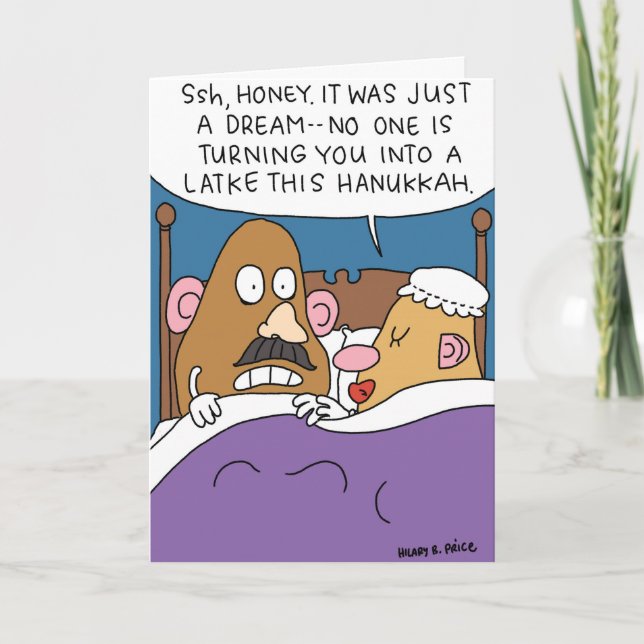 Festividades Cartão de Papel de Piada Hanukkah Potatohead Hanuk (Frente)