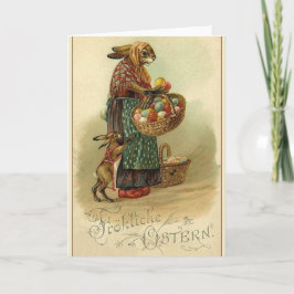 Festividades Cartão de páscoa alemão do vintage. Fröhliche