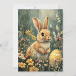 Festividades Cartão de Páscoa Bunny Vintage