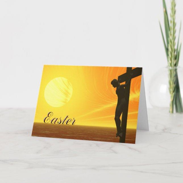 Festividades Cartão de Páscoa com crucificação (Frente)