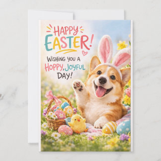 Festividades Cartão de Páscoa Corgi