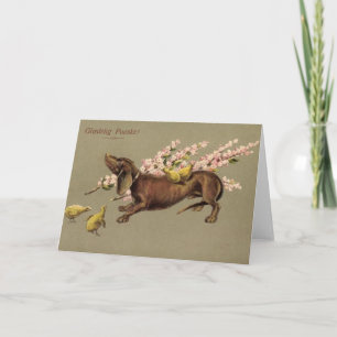 Festividades Cartão de Páscoa Dachshund Dinamarquês - Glæ delig