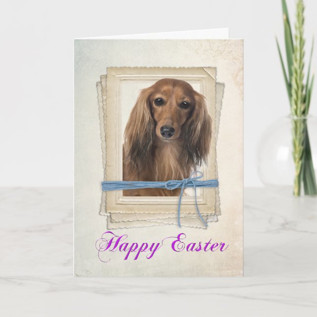 Festividades Cartão de Páscoa Dachsund (Frente)