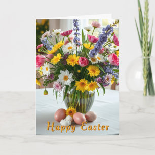 Festividades Cartão de Páscoa de Flores de Primavera