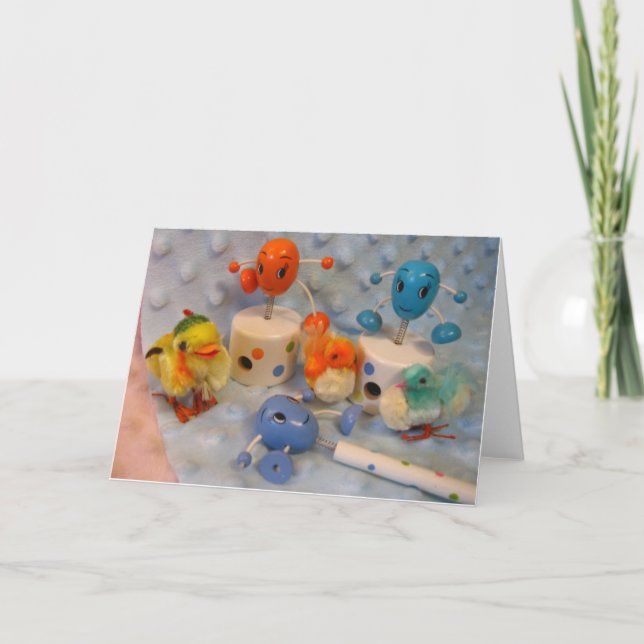 Festividades Cartão de páscoa dos ovos e dos pintinhos (Frente)