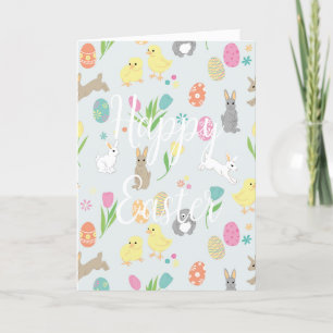 Festividades Cartão de Páscoa engraçado com coelhos e ovos