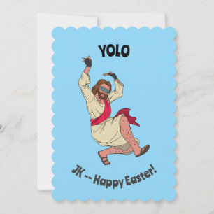 Festividades Cartão de Páscoa engraçado YOLO JK–Jesus dançante
