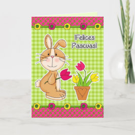 Festividades Cartão de Páscoa Felices Pascuas em espanhol