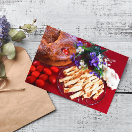Festividades Cartão de Páscoa Grega Comida