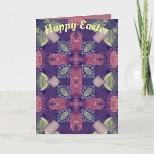 Festividades ~ cartão de Páscoa padrão ~ Roxo Rosa Verde