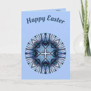 Festividades ~ Cartão de Páscoa padrão ~ Tons de Azul e Branco