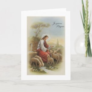 Festividades Cartão de páscoa religioso retro de Joyeuses Pâ