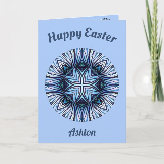 Festividades Cartão de Páscoa ~ Sombras de Azul e Branco (Frente)