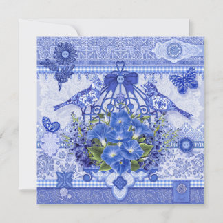 Festividades Cartão de Pássaros e Casa de Pássaros de Porcelana