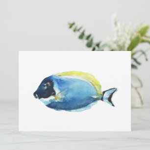 Festividades Cartão de Peixe Tang Azul Pó
