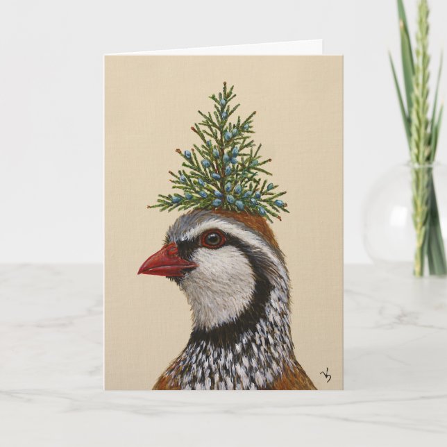 Festividades Cartão de perdiz de Natal (Frente)