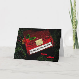 Festividades Cartão de Piano de Natal, Férias Felizes