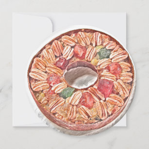 Festividades Cartão de pintura a aquarela de fruta de Natal